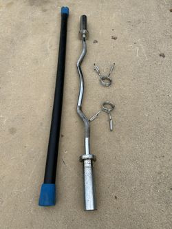 Curl Bar And Weighted Bar