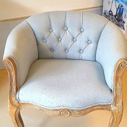 Frech Vintage Button Tufted Accent Chair