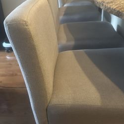 Set of 4 Gray Upholstered Barstools – Clean, Sturdy, Great Condition