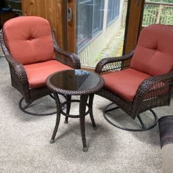 Better homes Three Pc Swivel Chairs With End Table 