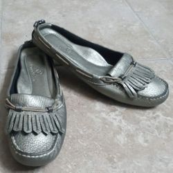 Like New Cole Haan Metallic Leather Mule Slip-On Shoes Sz 7