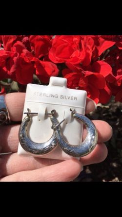 Sterling silver hoop earrings