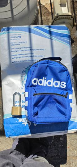 Adidas small blue backpack.