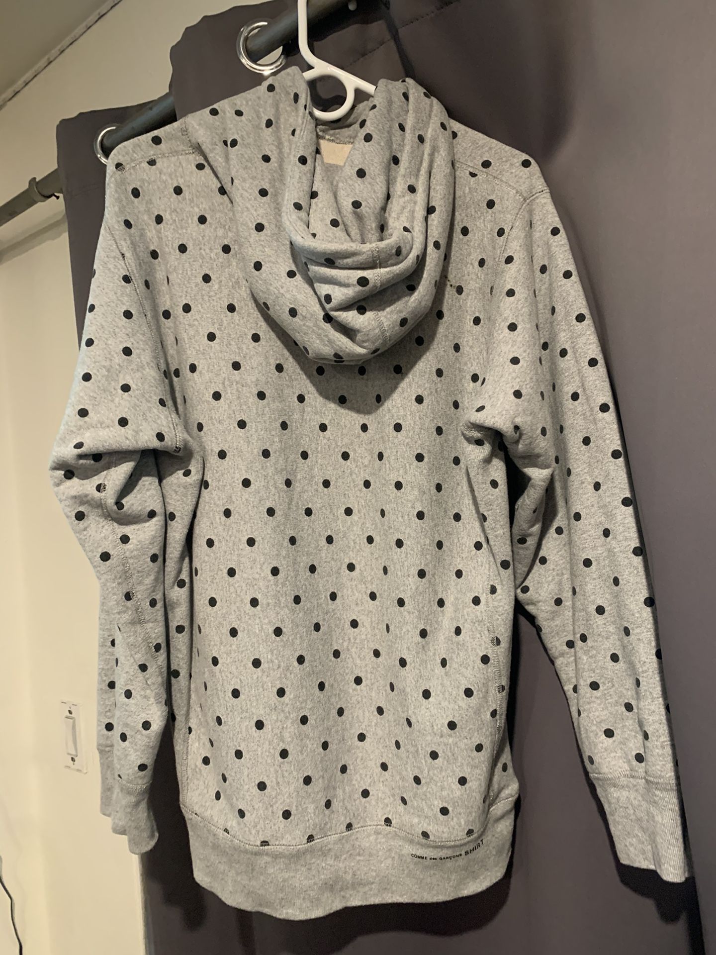 Supreme X Comme de garçons polka dot box logo hoodie grey