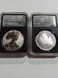 2019 Canada S$5 And American Eagle W S$1 - Pride Of Two Nations Silver 2-Coin Set 