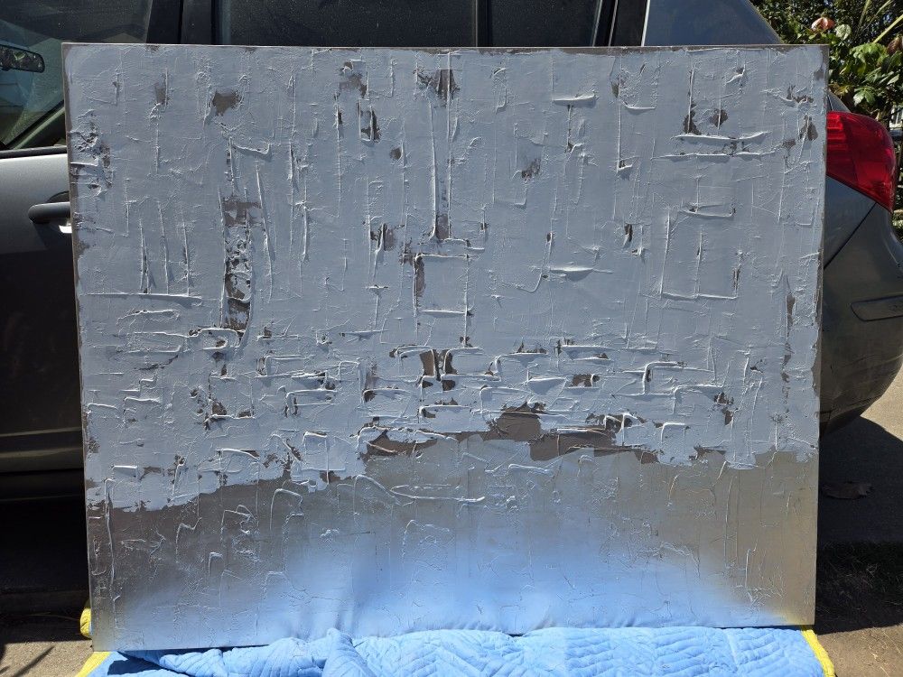 Sarah Brooke Middle Of Nowhere "Industrial White" Abstract 48x60