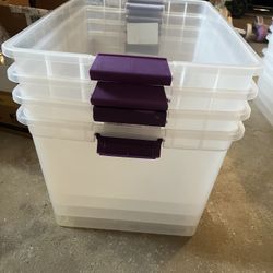 (4) Sterilite Clearview 66 Qt Tubs w/ Lids