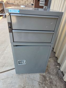 Adrian Steel Heavy-Duty Locking Storage Cabinet – 2 Drawer File Cabinet & Lower Storage Cabinet
