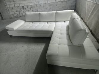 Leather sectional