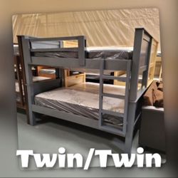 Twin Twin Bunk Beds Pinewood Colors *****Literas Madera 100%*****
