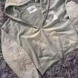 Hell In Paradise Cream Hoodie Zip Up