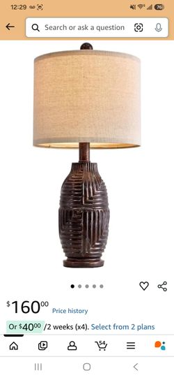 Vintage Farmhouse 20.25-Inch Single Layer Resin Lamp – Stylish Black Table Lamp for Home Office, Bedroom, and Living Room Decor