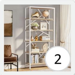 Bookshelf - White/Wood (2)