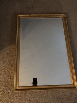 27 1/2 X37 Gold Frame Beveled Mirror