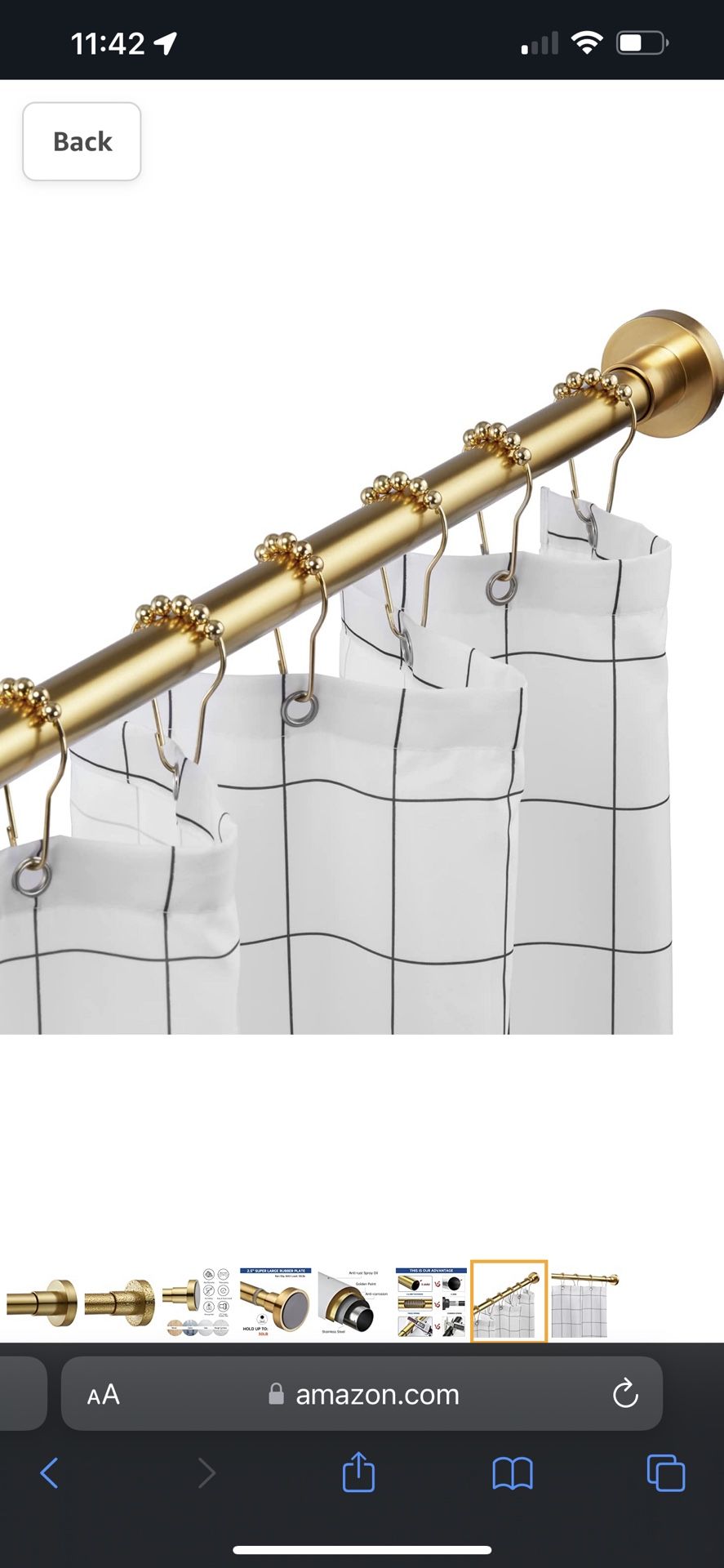 Gold Shower Curtain Rod