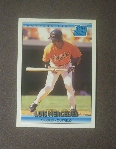 1991 Leaf 1992 Donruss Luis Mercedes Baltimore Orioles #6 Rated Rookie Baseball Card Vintage Collectible Sports MLB Trading Major League Pro