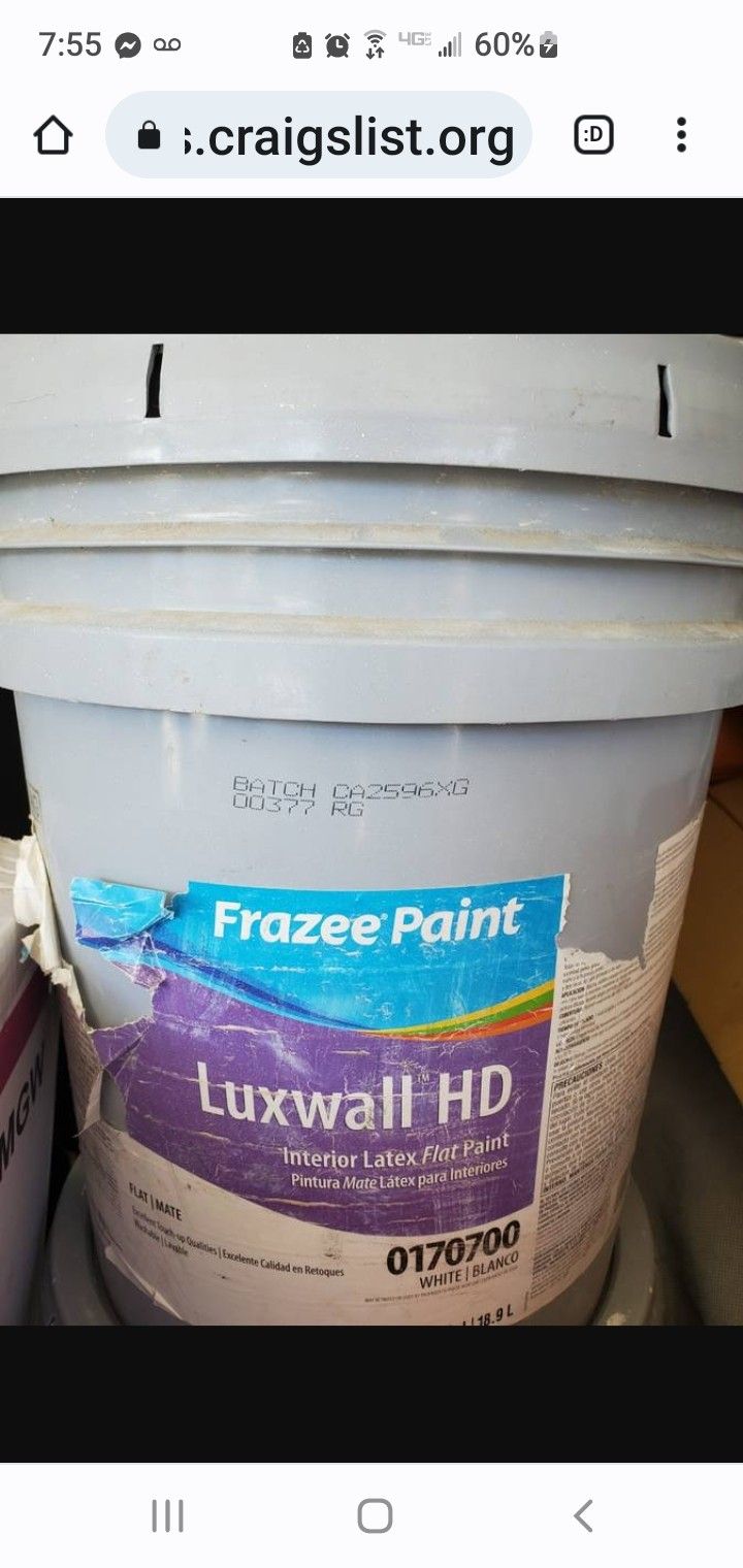 Paint Unopened 5gal Container Sherman Williams Co. White Flat Wall Paint