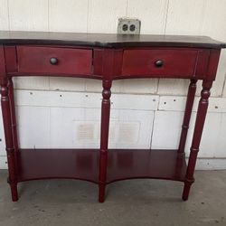 Barn Red Console Table, Entry Table. 2 Drawers