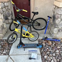 Kids Bikes & Scooters Bundle Ages 3-17 Good Condition Boys Girls