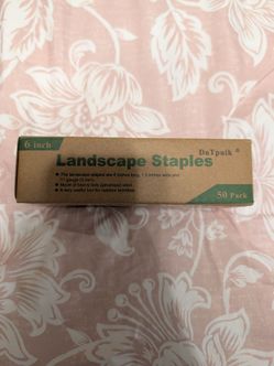 (Set of 3) DaTpuik 50 Pack 6 Inch Galvanized Landscape Staples 11 Gauge Sod Pins Stakes New