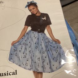 Underwraps 50's Musical Note Skirt  New  Use Year Round  $9.99
