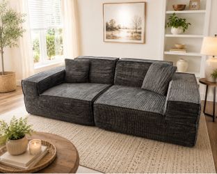 Hybrid Sofa in A Box Ouch with Corduroy Fabric, No Assembly Required Great for Livingroon and Bedroom