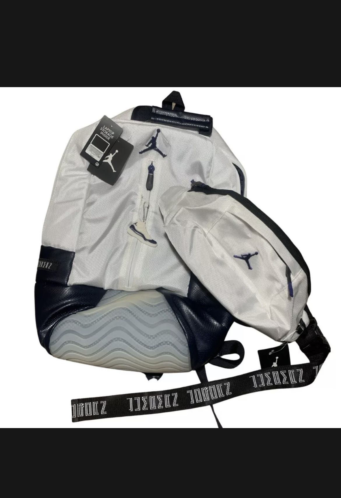 Nike Air Jordan Concord 11 Backpack/ Crossbody Fanny Pack Bundle Limited Edition