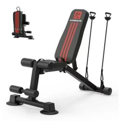 KK-021AM Adjustable Weight Bench Utility Workout Bench for Home Gym,Foldable Incline Decline Benches for Full Body Workout 660LB