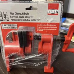 BESSEY H-Style 3/4 in. Black Pipe Clamp Fixture Set