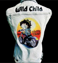 Custom Aeropostale Betty Boop Denim Vest