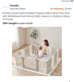 Fortella Cloud Castle Playpen -14Panel