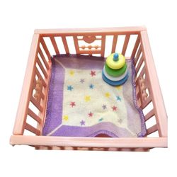 Vintage My Little Pony Hasbro G1 Pink Play Pen Star Baby Blankie Stacking Toys