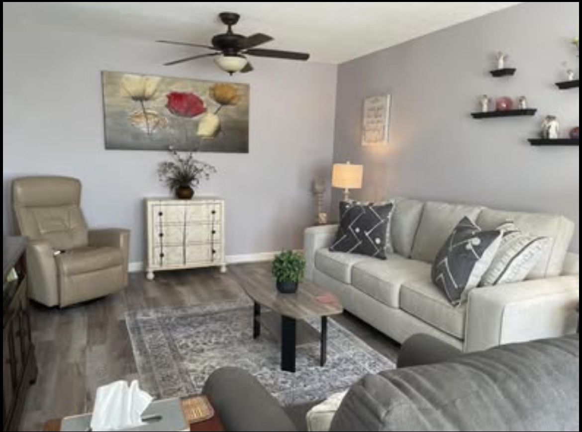 Cozy Alston Sofa Plus Loveseat Set - Neutral Beige 