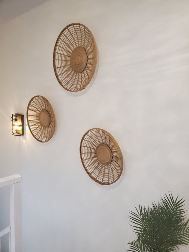 3 Bamboo Decorative Plates 