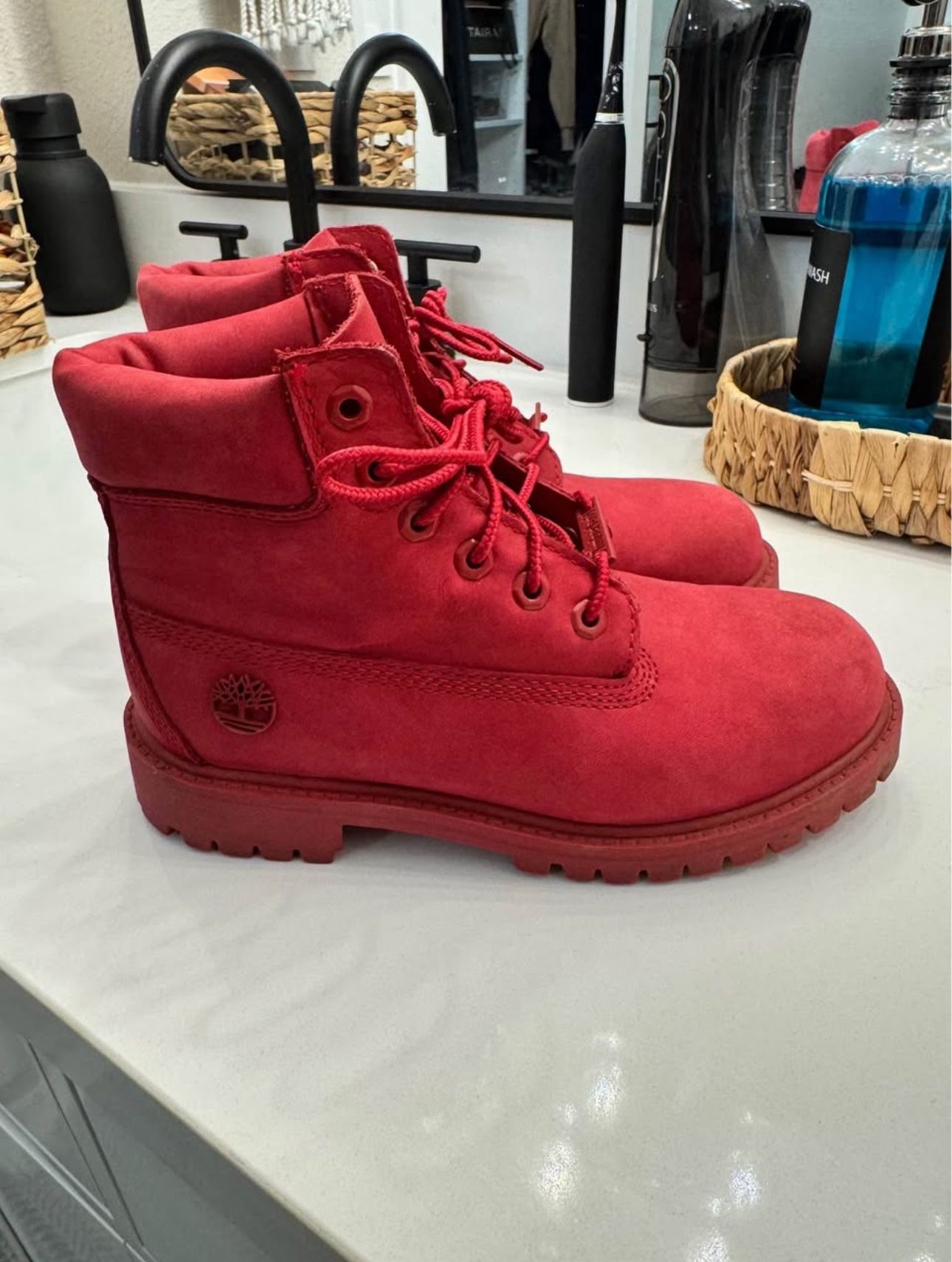Kids Red Timberland Boots