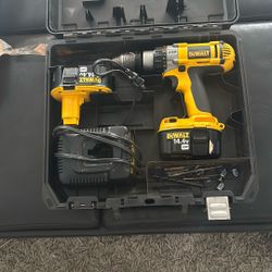 Dewalt Drill 14.4 v XRP In Case With 2 Batteries And Charger