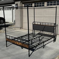 Full Size Bed Frame W/ Padded Headboard