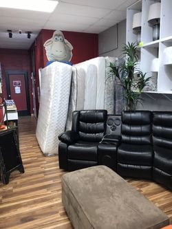 Black reclining couch furniture!