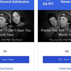 Pierce The Veil Tickets with Beach Weather and Sleeping With Sirens Thursday June 26th