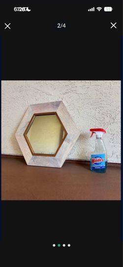 One Solid Wood Geometric Wall Mirror