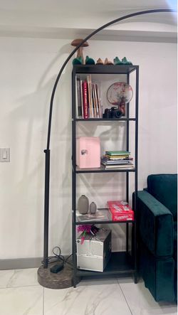 IKEA VITTSJÖ Glass Metal Shelving Unit