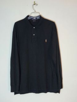 Polo Ralph Lauren Long-Sleeve 100% Cotton Polo Shirt Size:1XB Color: Black/Multi