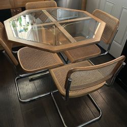 Cesca / Cane chairs and table