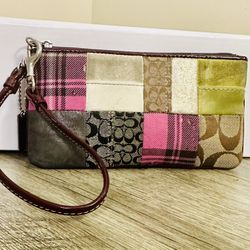 Vintage Coach Patchwork Wristlet/mini Bag 