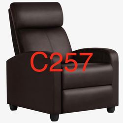 C257. Recliner Chair Faux Leather Recliner Sofa