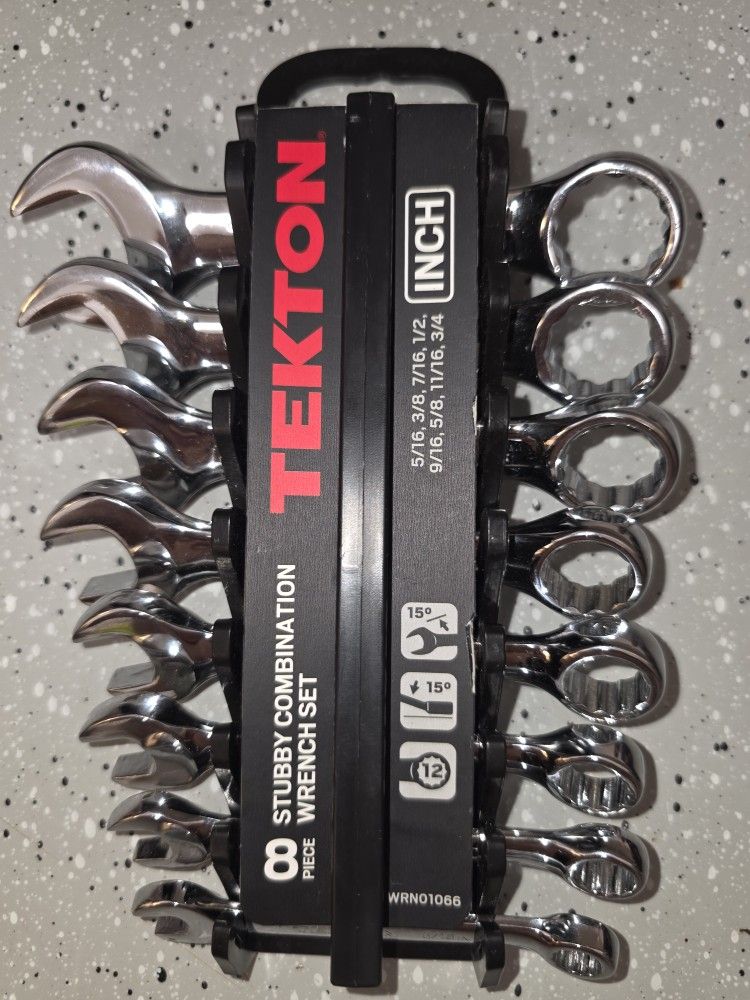 Tekton 8pice Stubby Combination Wrench Set 