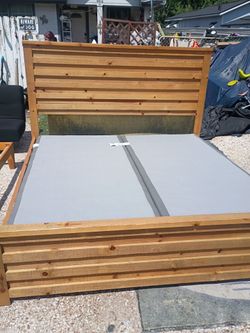 King size solid wood bedframe
