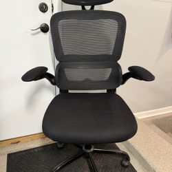 Brand New Black Mesh Tall Back Ergonomic Office Chair w/Flip Up Armrests & Adjustable 3D Lumbar 
