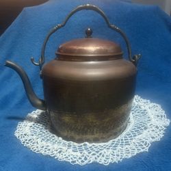 Large Antique Hammered Copper/Brass Tea Kettle $30 obo
