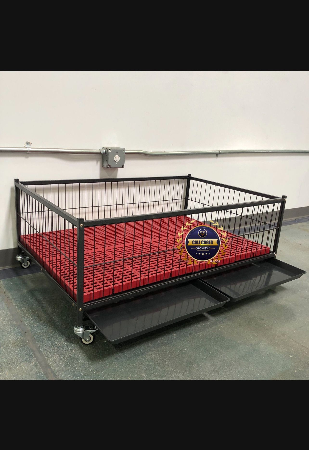 Dog Puppy Whelping Cage Size 43 With Platsic Floor Grid Tray And Wheels New In Box 📦